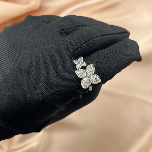 Elegant Floral Double Open Ring Set - Picture 5 of 7